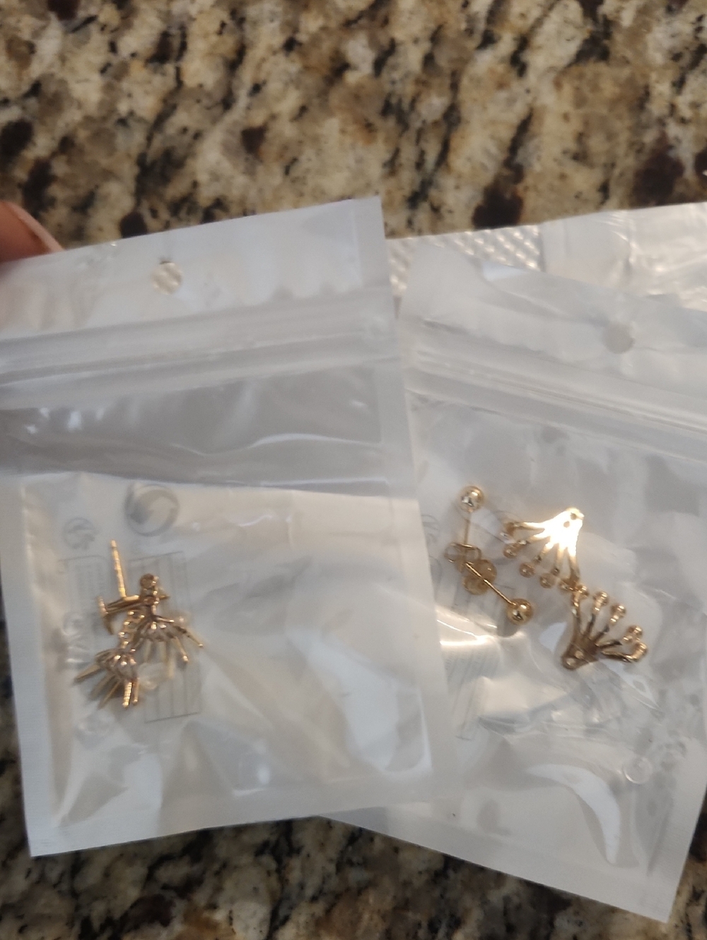 2 Pack Gold-Tone Fan Dangle Stud Earrings - Women Accessories